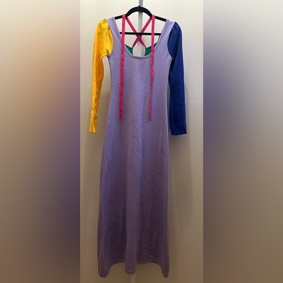NWT Olivia Rubin Elliott XS Maxi Dress Colorblock Knit Empire Waist - Picture 9 of 13